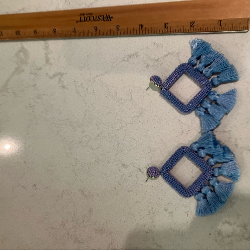 BaubleBar Blue Tassel Earrings